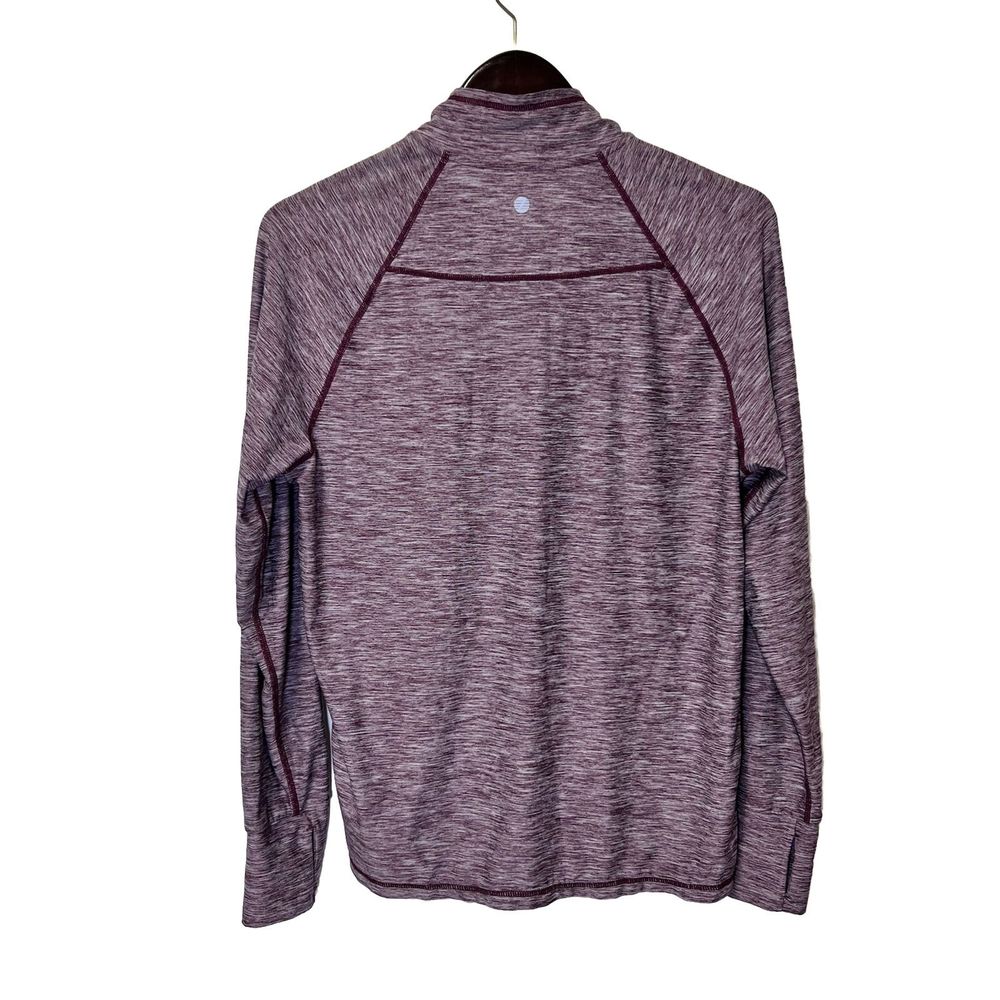 Z By Zella Womens Medium Maroon 1/4 Zip Space Dye Pullover Long Sleeve Athletic - Picture 2 of 16